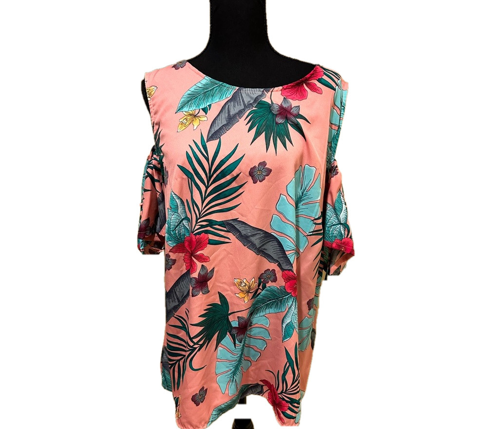 JUNAROSE PINK FLORAL OFF THE SHOULDER TOP